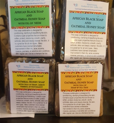 Black and Oatmeal Honey Wellness Soap Blocks
